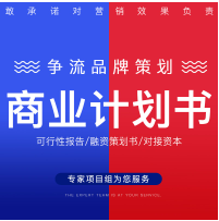 创业商业计划书融资策划书招商项目路演可行性研究报告代写作撰写